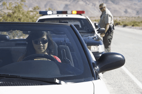 Girl getting pulled over by a cop